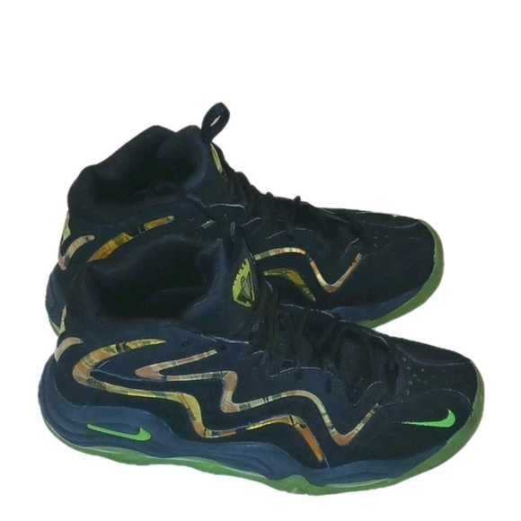 Nike Air Pippen Camo Black/Flash Lime Men's Basketball Shoes Size:10 Vintage - Picture 2 of 7